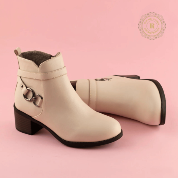 Bottines en Cuir avec Boucle Métallique
