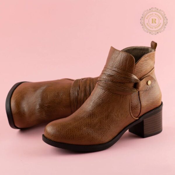 Bottines Texturées en Cuir avec Fermeture Éclair - Image 11