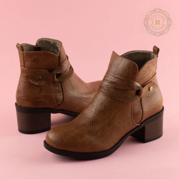 Bottines Texturées en Cuir avec Fermeture Éclair - Image 12