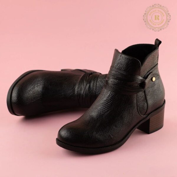 Bottines Texturées en Cuir avec Fermeture Éclair - Image 7