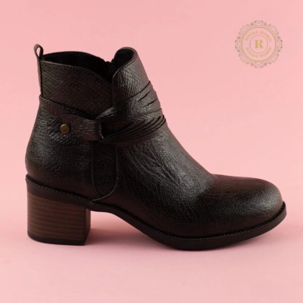 Bottines Texturées en Cuir avec Fermeture Éclair - Image 9