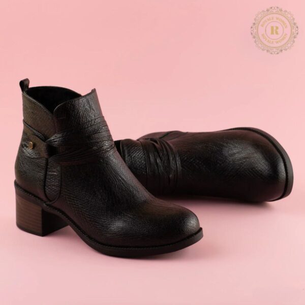 Bottines Texturées en Cuir avec Fermeture Éclair - Image 2
