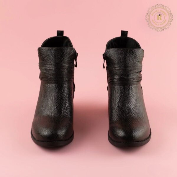 Bottines Texturées en Cuir avec Fermeture Éclair - Image 4