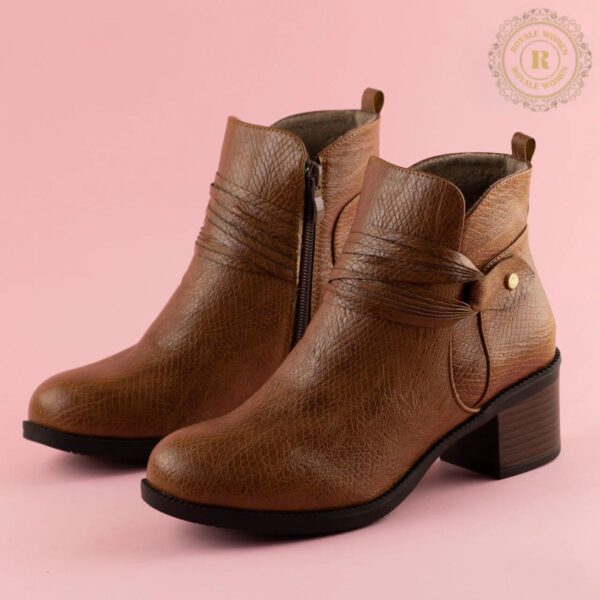 Bottines Texturées en Cuir avec Fermeture Éclair - Image 3