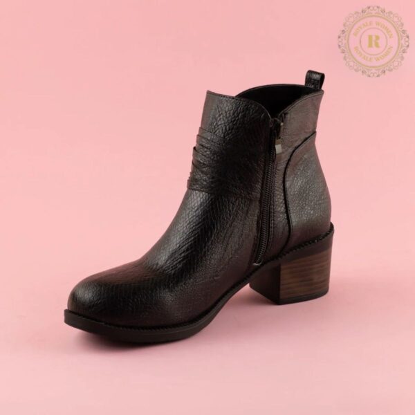 Bottines Texturées en Cuir avec Fermeture Éclair - Image 4