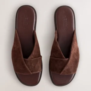 : Sandales femme en daim marron croisé – Confort et style été Maroc