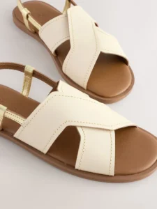 Sandales plates femme Maroc beige avec bride ajustable – Royale Women